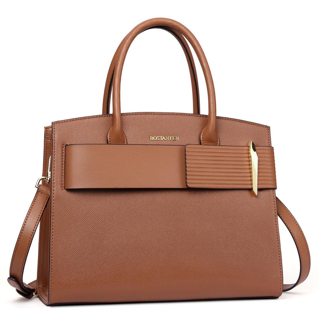 BOSTANTEN Women Handbags Leather Ladies Shoulder Bags Designer Top Handle Work Travel Satchel Tote Bag - BOSTANTEN