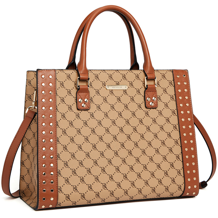 BOSTANTEN Women Leather Top Handle Work Tote Fashion Designer Handbag - BOSTANTEN