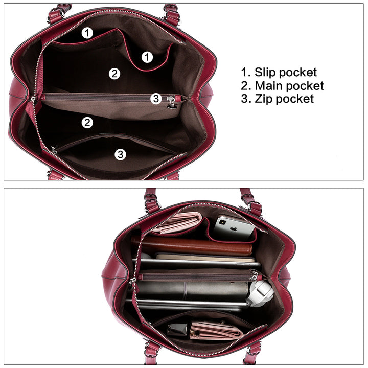 BOSTANTEN Women Handbag Genuine Leather Shoulder Bag Soft Designer Top Handle Purses - BOSTANTEN