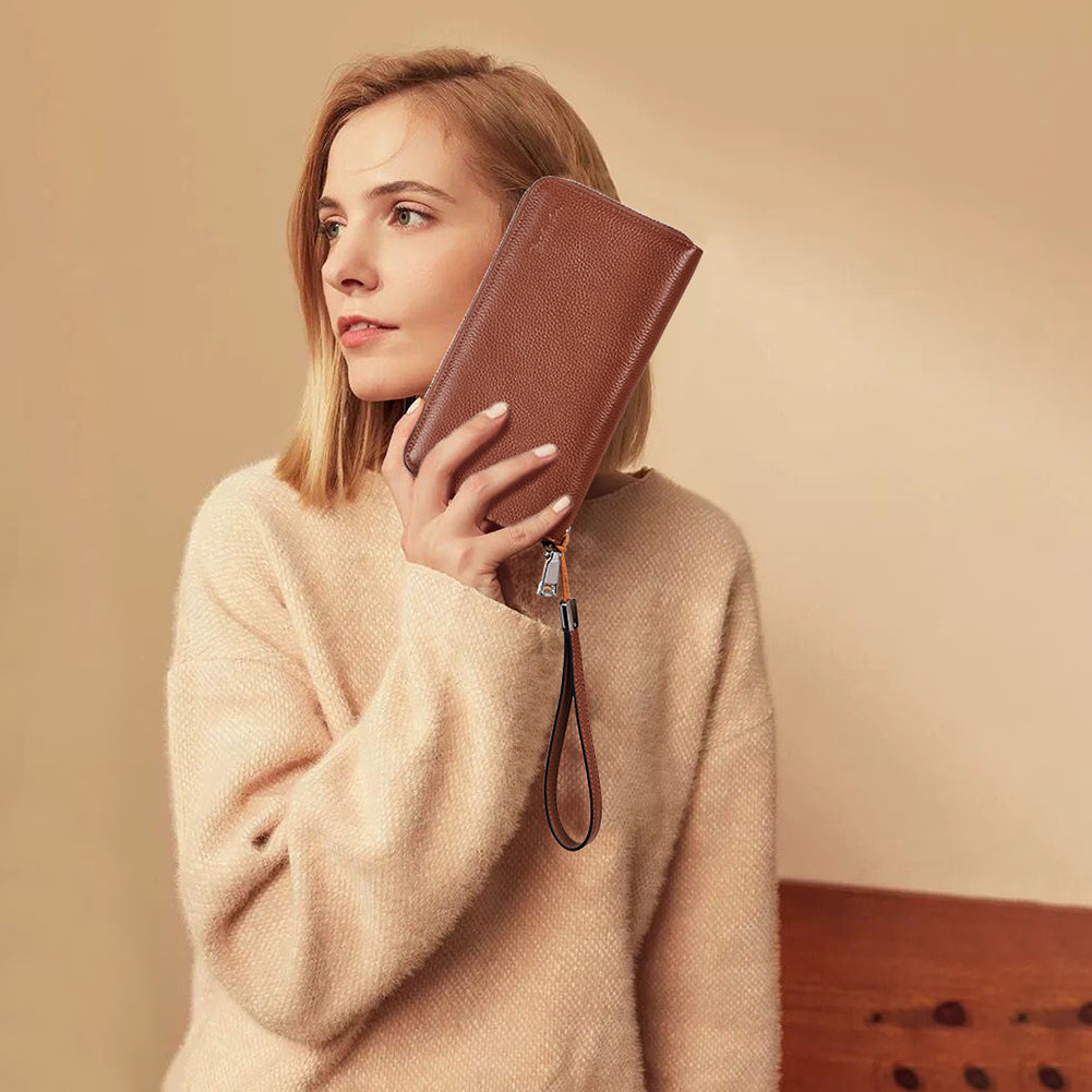 Rozenn Wallets with Wristlet Clutch