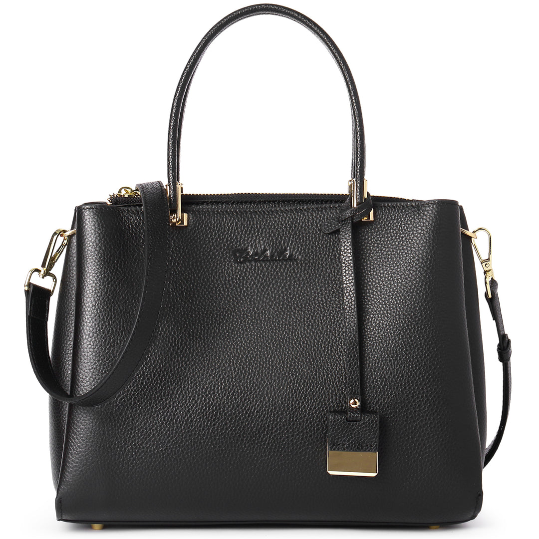 BOSTANTEN Handbags for Women Genuine Leather Designer Satchel Purses Top Handle Shoulder Bag Triple Compartment - BOSTANTEN