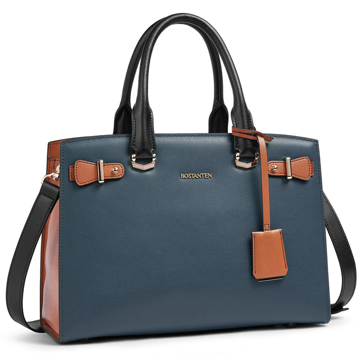 BOSTANTEN Women Leather Handbag Designer Satchel Purses Top Handle Shoulder Totes Crossbody Bag - BOSTANTEN