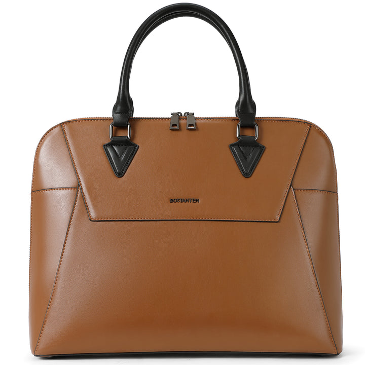 Jasmina  Women's Leather lawyer Briefcase — Henna - BOSTANTEN