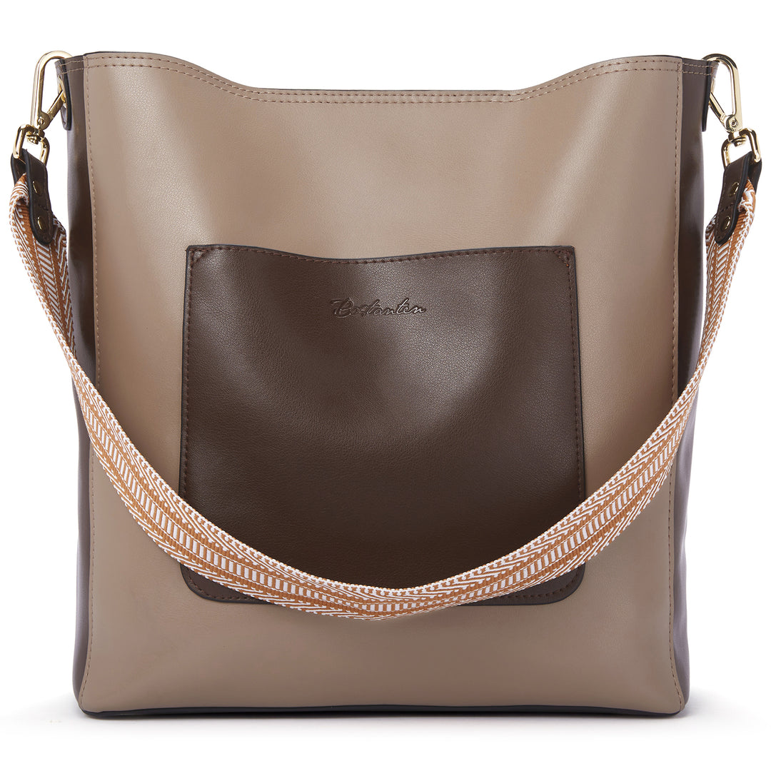BOSTANTEN Genuine Leather Hobo Handbags Designer Shoulder Tote Purses Crossbody Large Bag for Women - BOSTANTEN