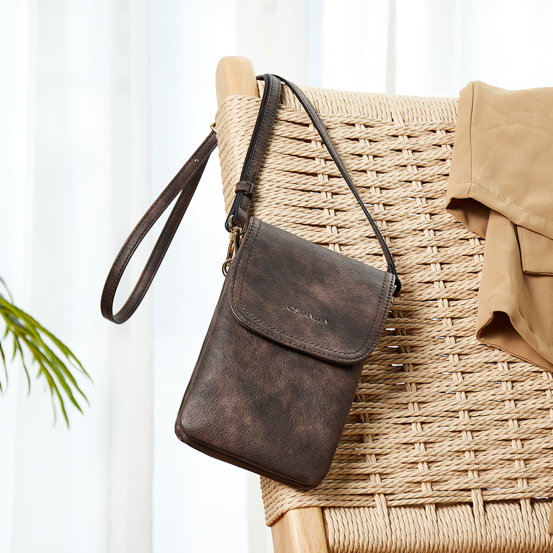 Evelyn Leather Crossbody Phone Wallet For Women —— Boudoir Style