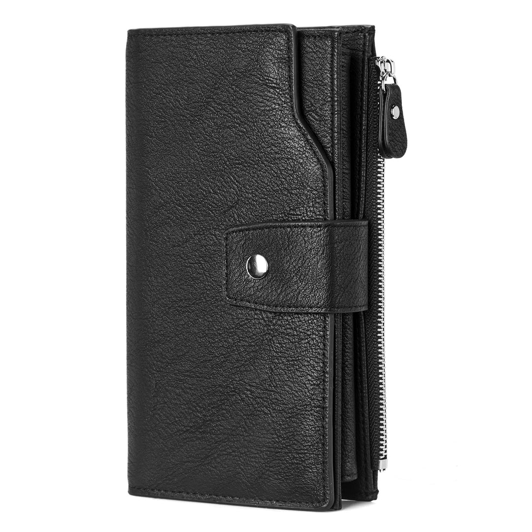 BOSTANTEN Womens Wallet Leather Wallets Large Capacity Cash Cluth Purses Coffee Rough Grain - BOSTANTEN