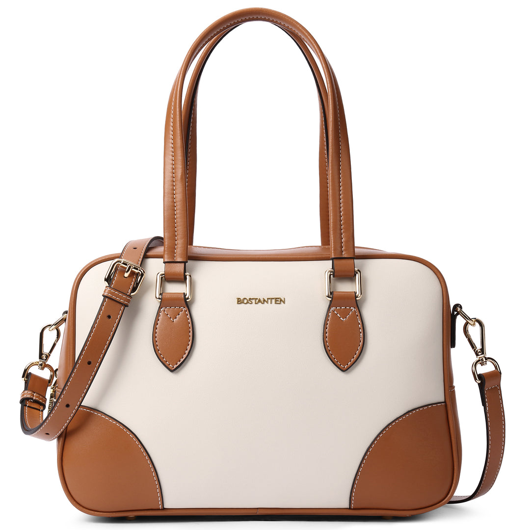 BOSTANTEN Women Handbags Designer Genuine Leather Tote Bags Ladies Top Handle Satchel Purses Wok Shoulder Bags - BOSTANTEN