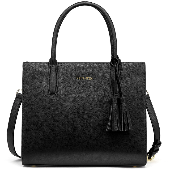 BOSTANTEN Satchel Handbags for Women Designer Leather Tote Purses Ladies Top Handle Crossbody Bags with Tassel - BOSTANTEN
