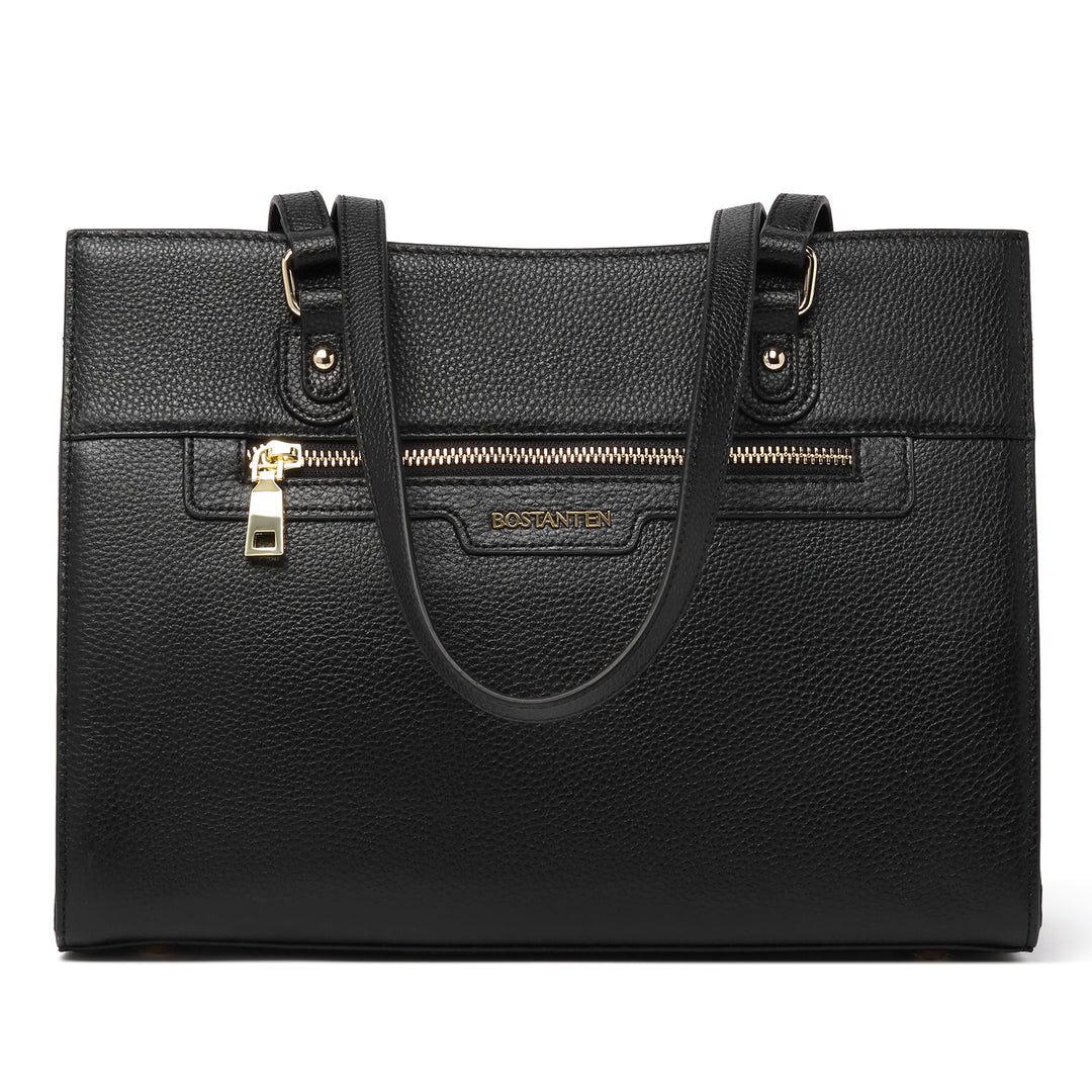 BOSTANTEN Women Leather Handbags Designer Satchel Purses Work Top Handle Shoulder Tote Bag for Travel Daily - BOSTANTEN