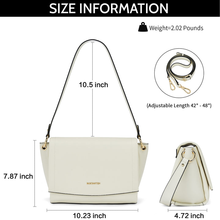 BOSTANTEN Leder Schulter Handtaschen Designer Frauen Geldbörsen Umhängetaschen mit Dreifach Fach 