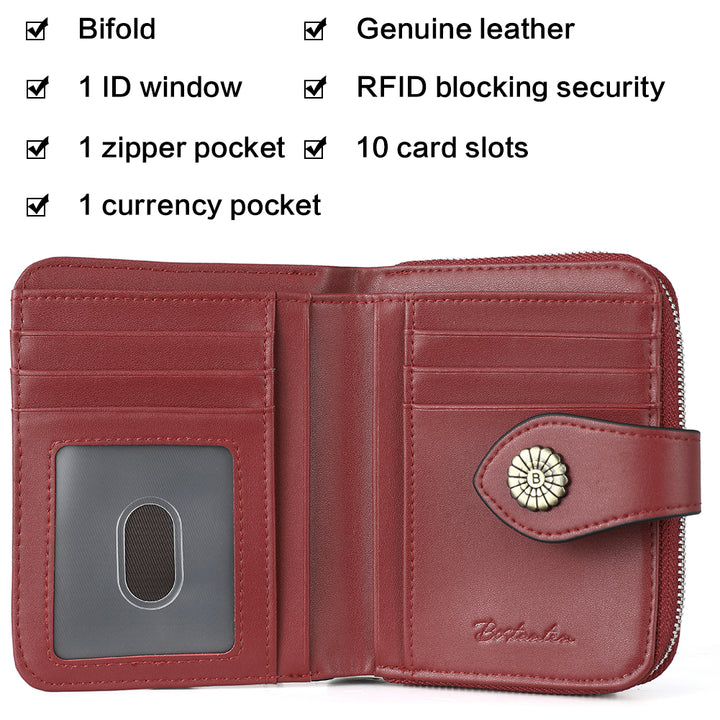 Rozenn  Full Grain Leather Money Clip Wallet —— Small Bifold - BOSTANTEN