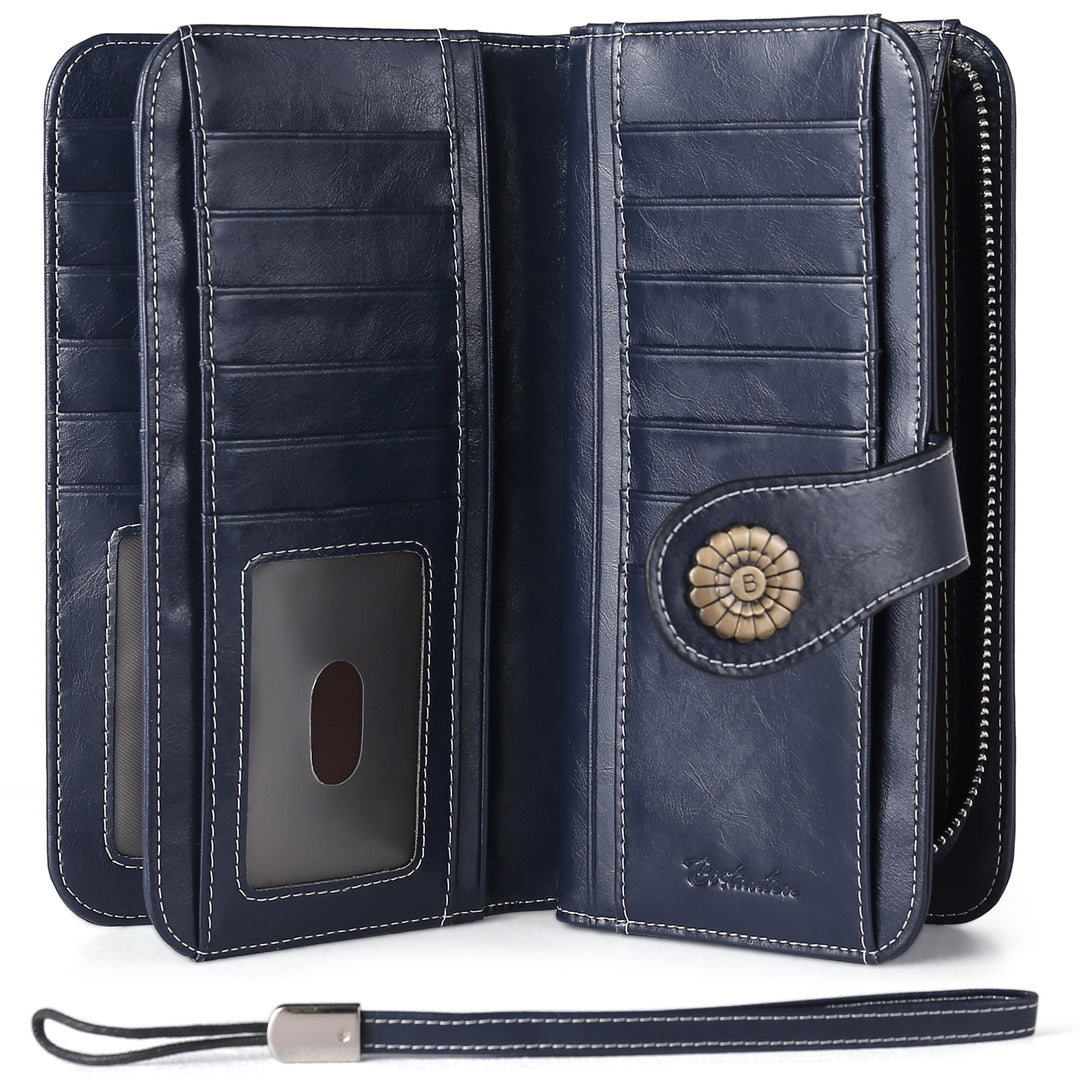 Lomy Big Wallet For Women With Wristlet —  Large Capacity