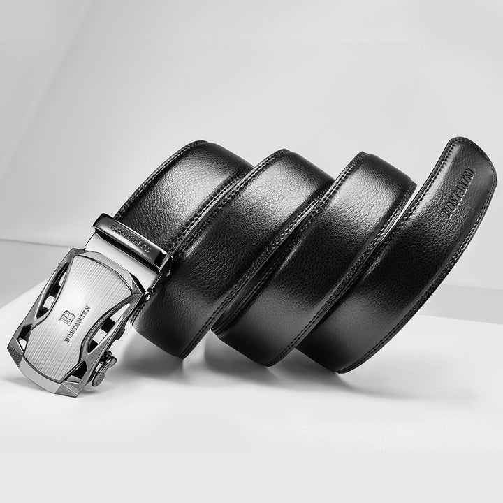 BOSTANTEN Mens Leather Ratchet Dress Belt Suit With Waist Belt Black - BOSTANTEN