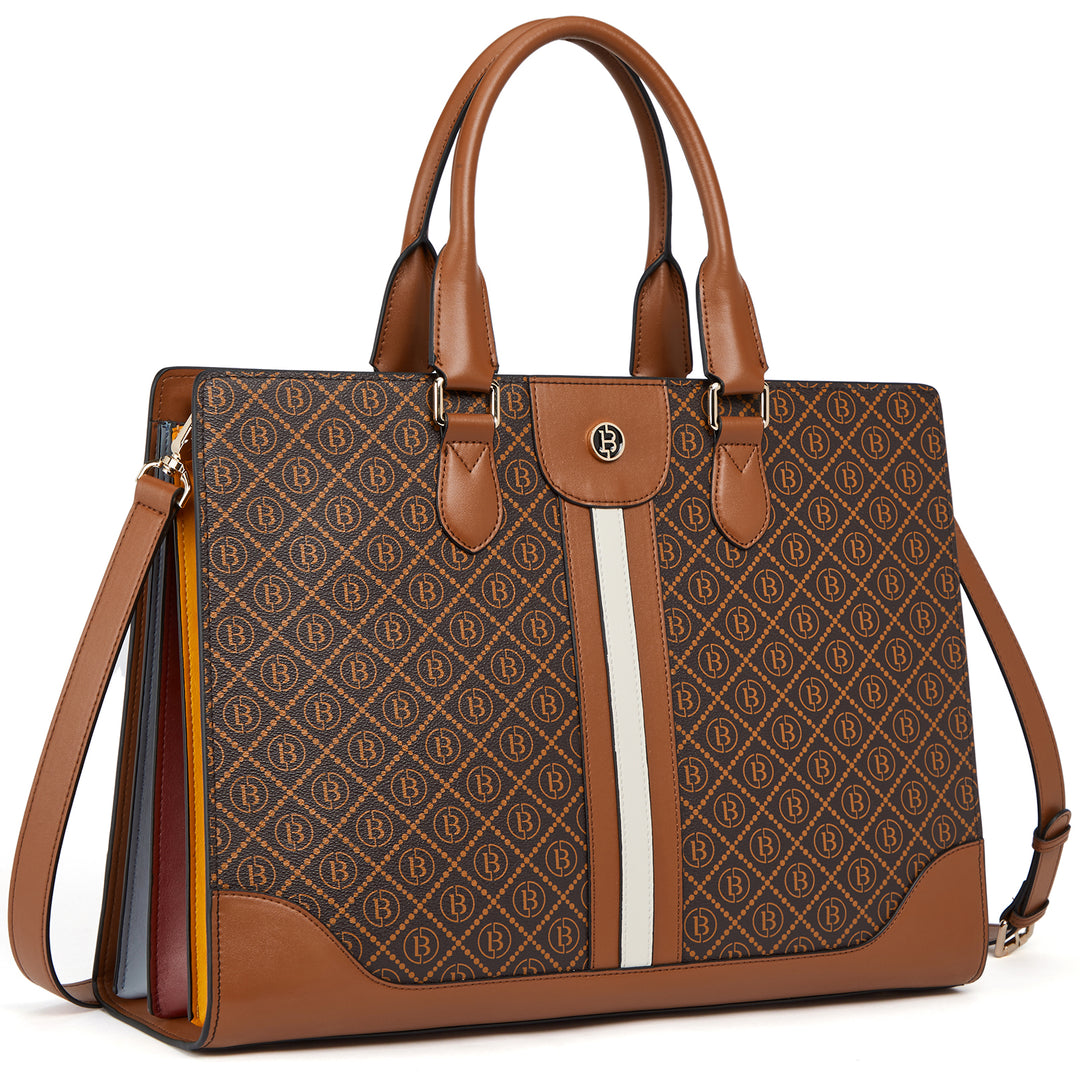 Stroud Vintage Leather Briefcase — Fashion Round - BOSTANTEN
