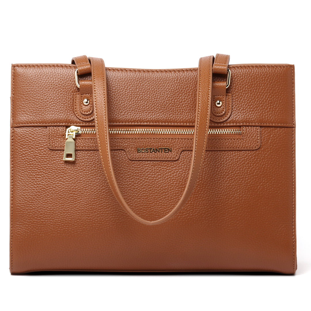 BOSTANTEN Women Leather Handbags Designer Satchel Purses Work Top Handle Shoulder Tote Bag for Travel Daily - BOSTANTEN