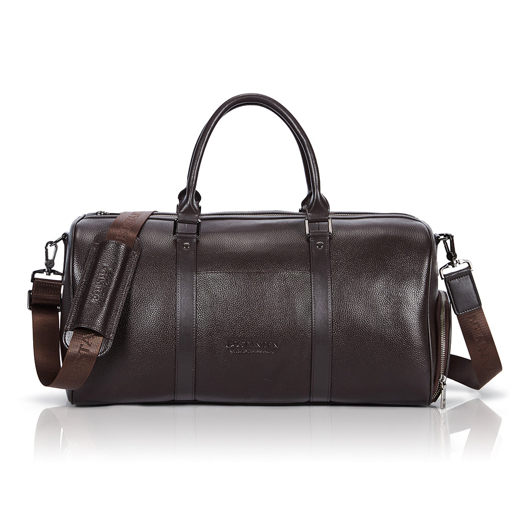 BOSTANTEN Genuine Leather Travel Weekender Overnight Duffel Bag Gym Sports Luggage Tote Duffle Bags For Men - BOSTANTEN