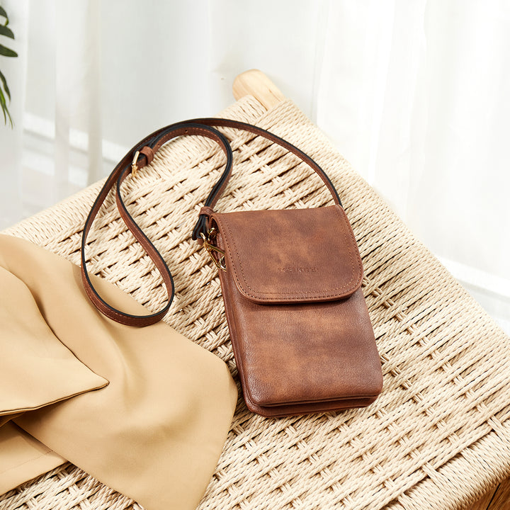 Evelyn Leather Crossbody Phone Wallet For Women —— Boudoir Style