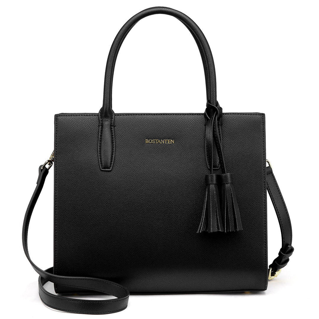 BOSTANTEN Satchel Handbags for Women Designer Leather Tote Purses Ladies Top Handle Crossbody Bags with Tassel - BOSTANTEN