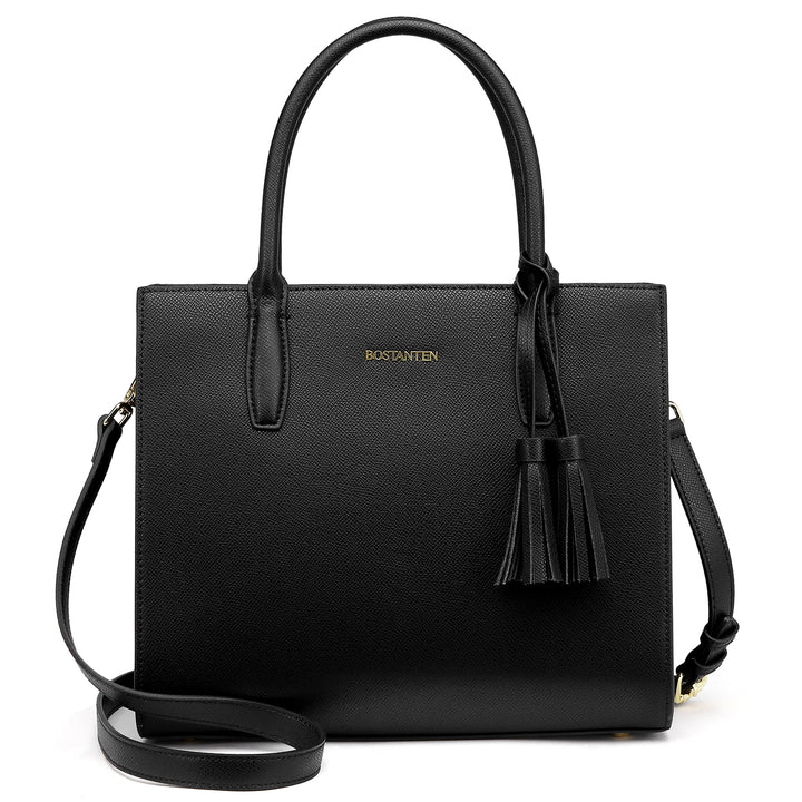 BOSTANTEN Satchel Handbags for Women Designer Leather Tote Purses Ladies Top Handle Crossbody Bags with Tassel - BOSTANTEN