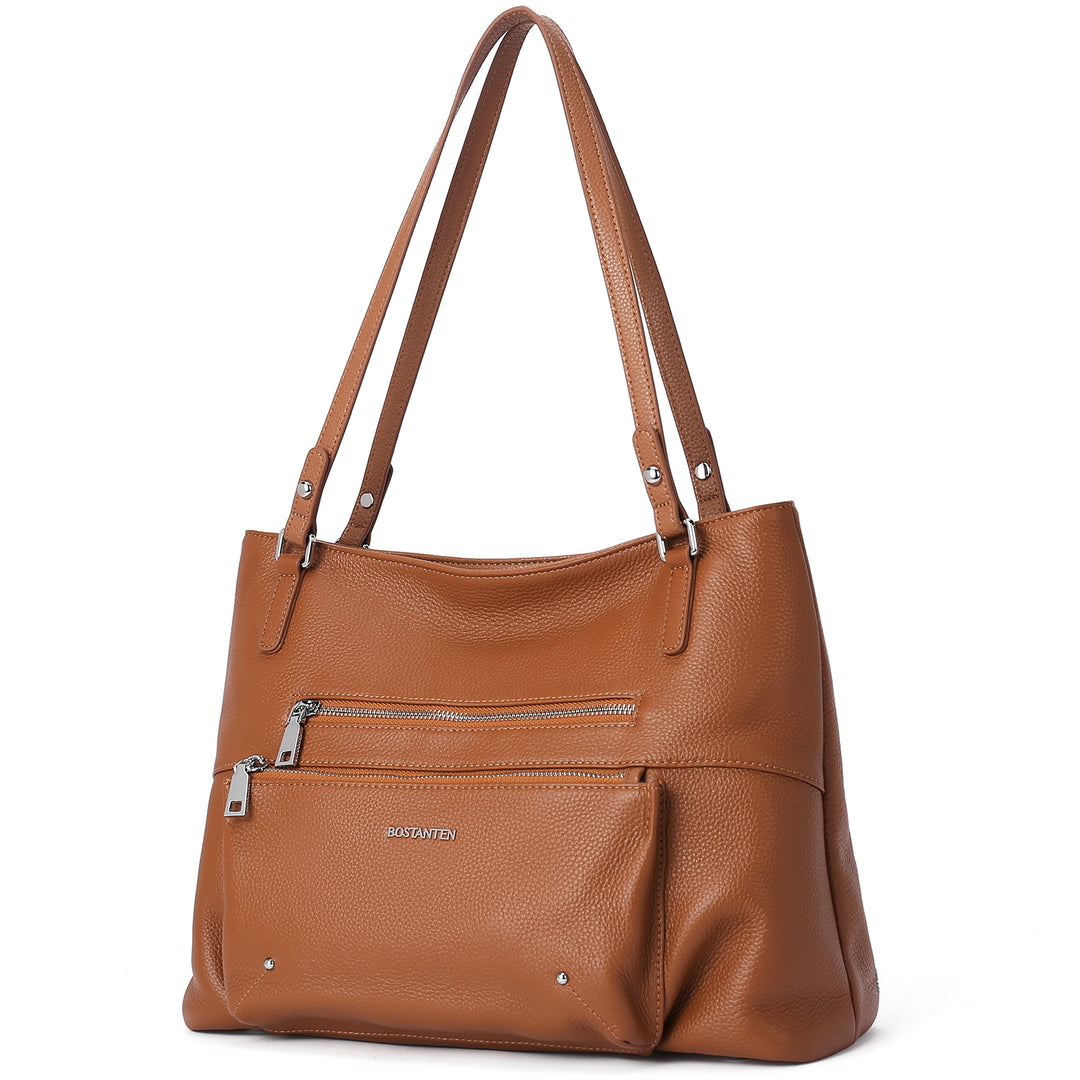 BOSTANTEN Women Handbag Leather Designer Satchel Pures Soft Hobo Bags Shoulder Top Handle Tote Work Bag - BOSTANTEN