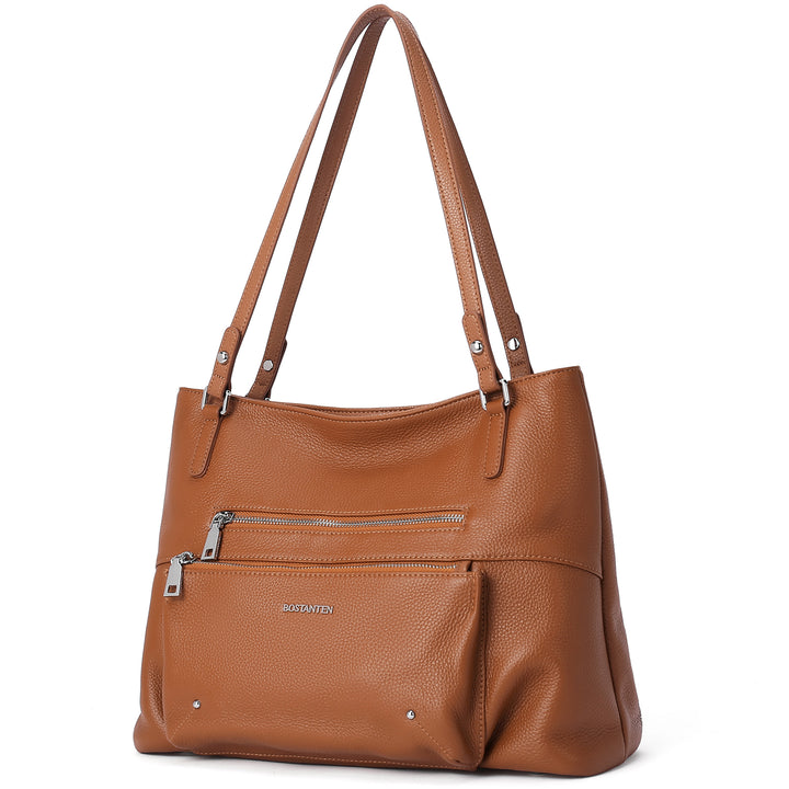 BOSTANTEN Women Handbag Leather Designer Satchel Pures Soft Hobo Bags Shoulder Top Handle Tote Work Bag - BOSTANTEN