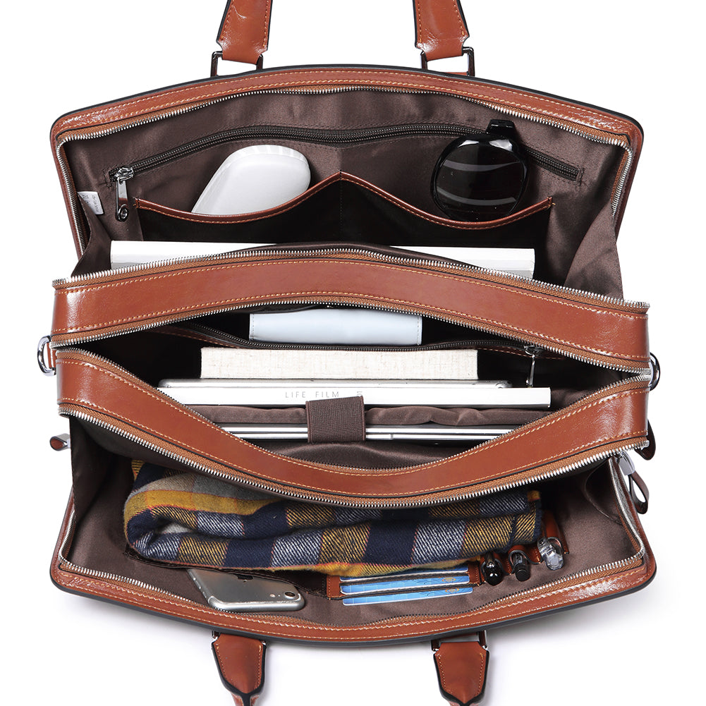 Carol Designer Briefcase For Women — Italian Leather