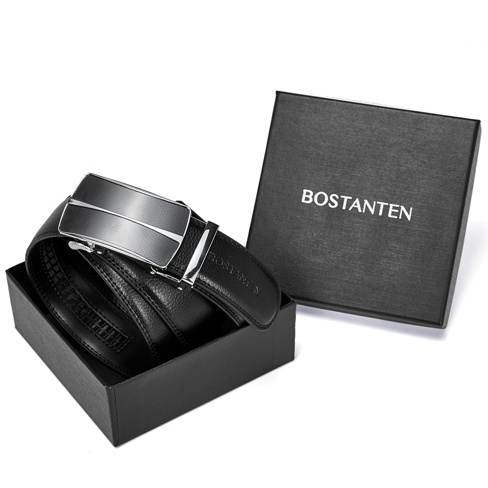 BOSTANTEN Leather Ratchet Dress Belt - BOSTANTEN