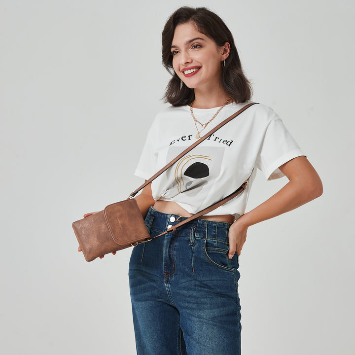 Evelyn Leather Crossbody Phone Wallet For Women —— Boudoir Style