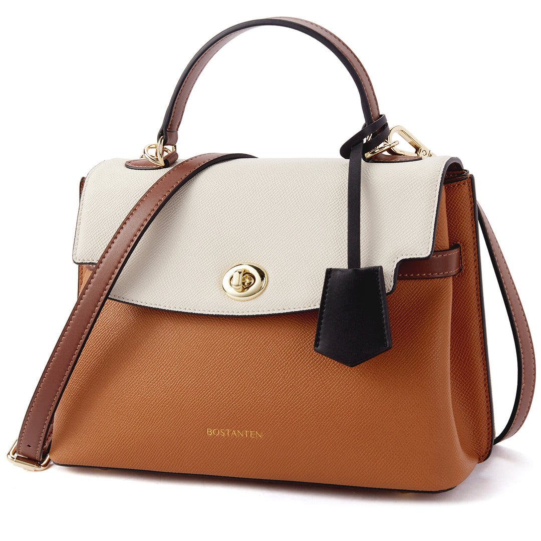 BOSTANTEN Top-handle Handbags for Women Designer Leather Crossbody Satchel Bags Shoulder Tote Purse - BOSTANTEN
