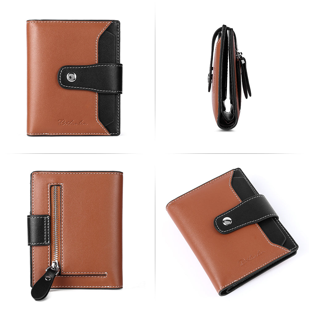 Lnna Small Wallet Zippered Checkbook Cover — ID Window - BOSTANTEN