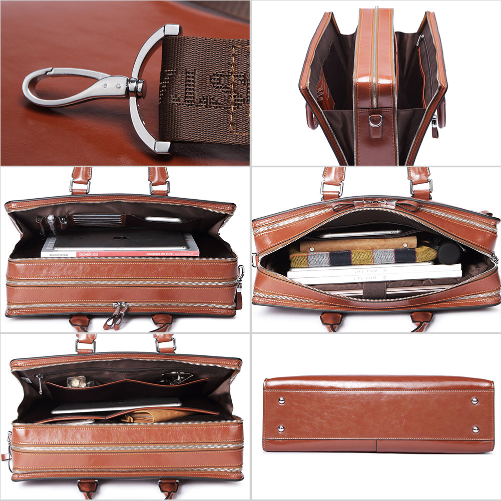 Carol Designer Briefcase For Women — Italian Leather