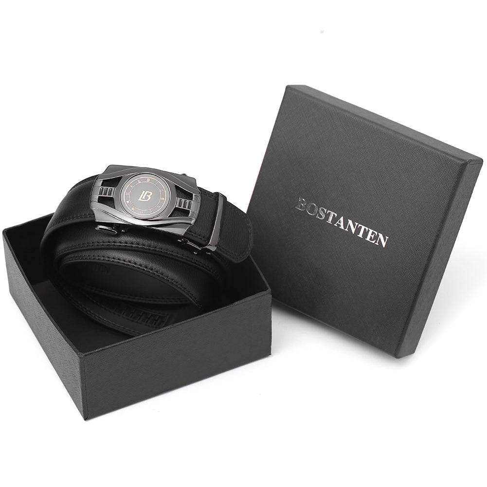 BOSTANTEN Mens Belts Leather Ratchet Dress Belt with Automatic Sliding Buckle - BOSTANTEN