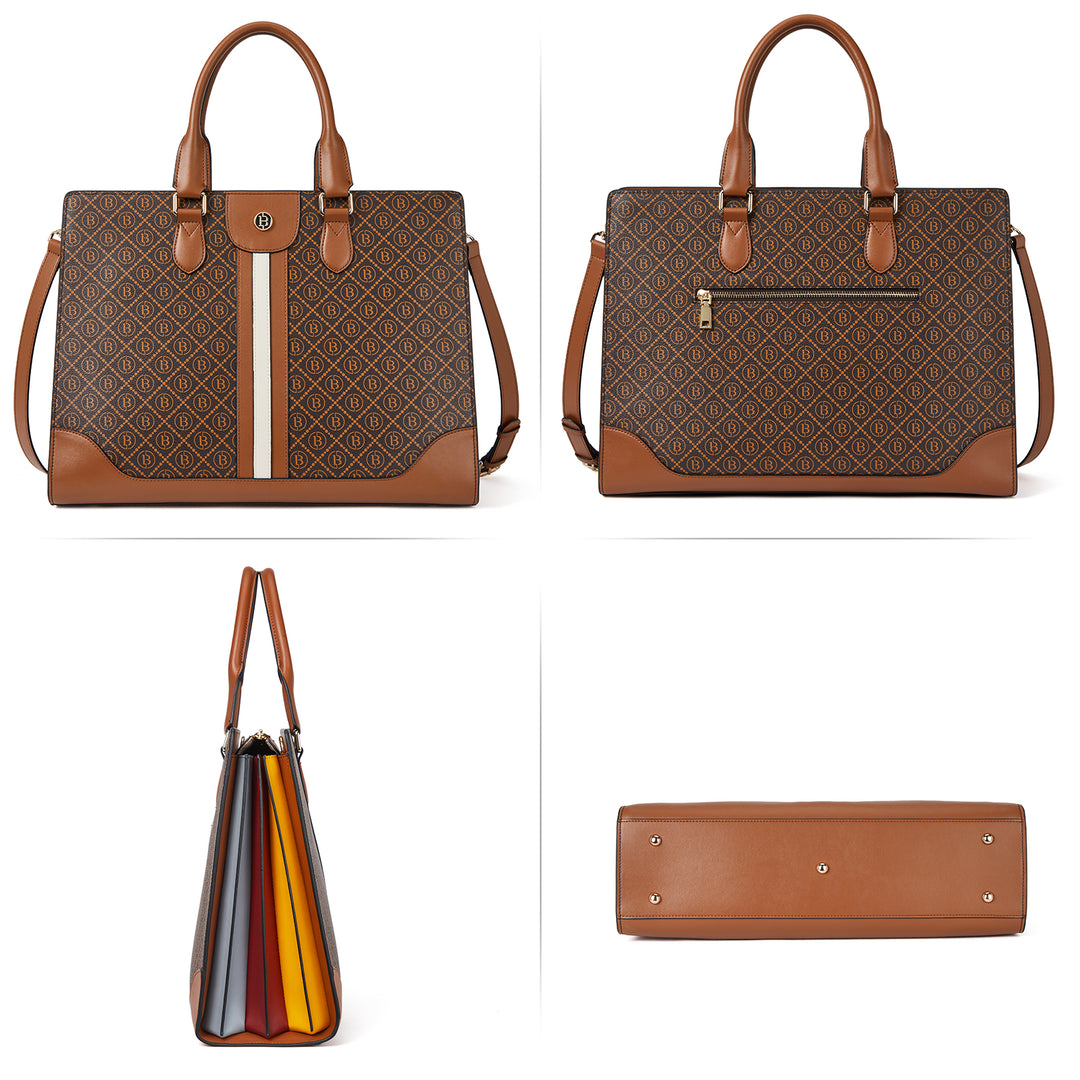 Stroud Vintage Leather Briefcase — Fashion Round - BOSTANTEN