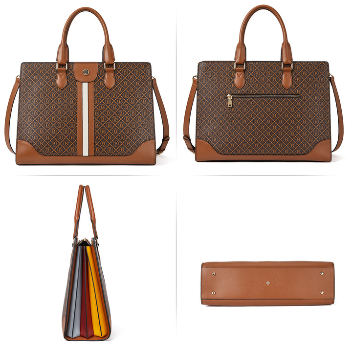Stroud Vintage Leather Briefcase — Fashion Round - BOSTANTEN