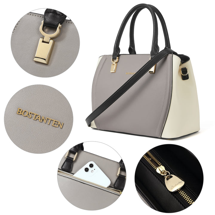 Designer 11'' Leather Satchel With Crossbody Strap