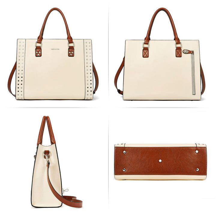 BOSTANTEN Women Leather Top Handle Work Tote Fashion Designer Handbag - BOSTANTEN