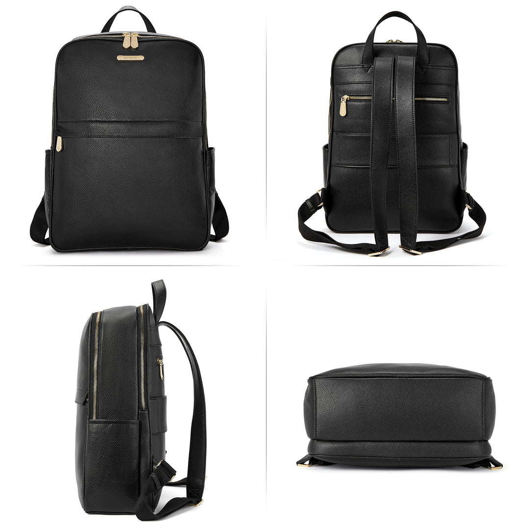 Nombongo Leather 15.6 Inch Laptop Daypack Backpack for Women
