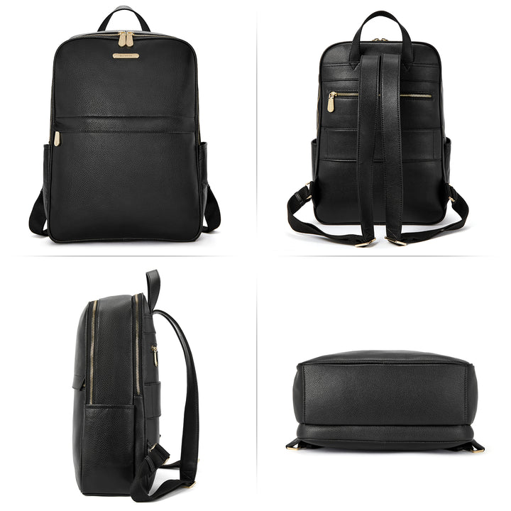 Nombongo Leather 15.6 Inch Laptop Daypack Backpack for Women
