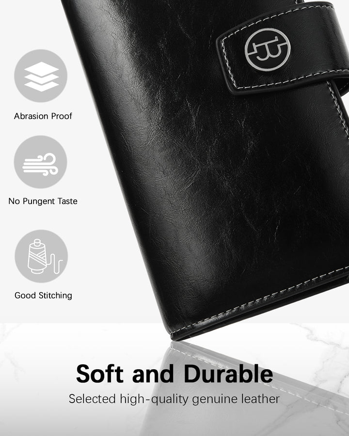 BOSTANTEN Womens Leather Wallets RFID Blocking Large Capacity Trifold Card Holder Ladies Phone Clutch