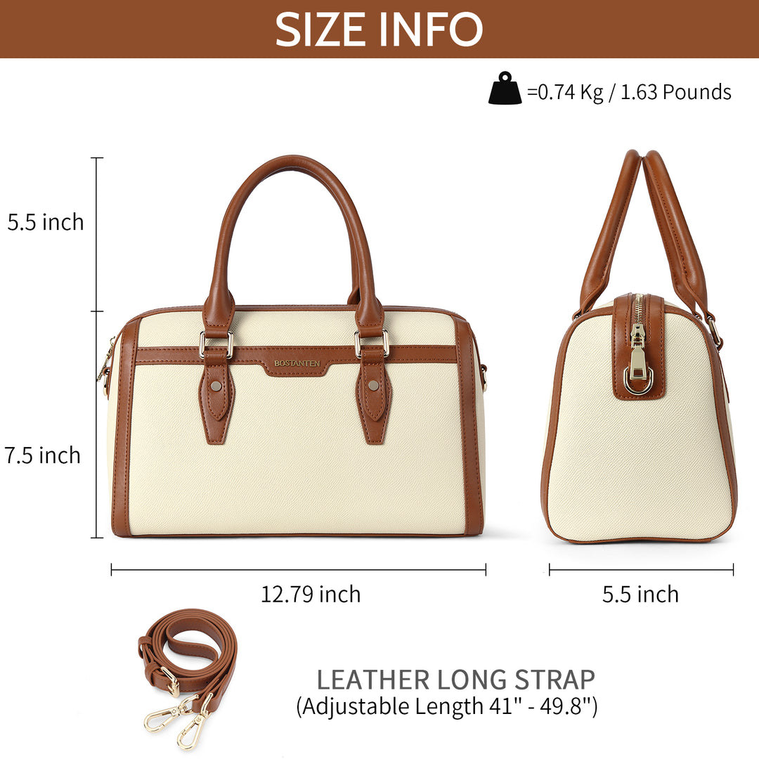 BOSTANTEN Womens Handbags Genuine Leather Designer Tote Bag Ladies Top Handle Bag Crossbody Satchel Purse - BOSTANTEN
