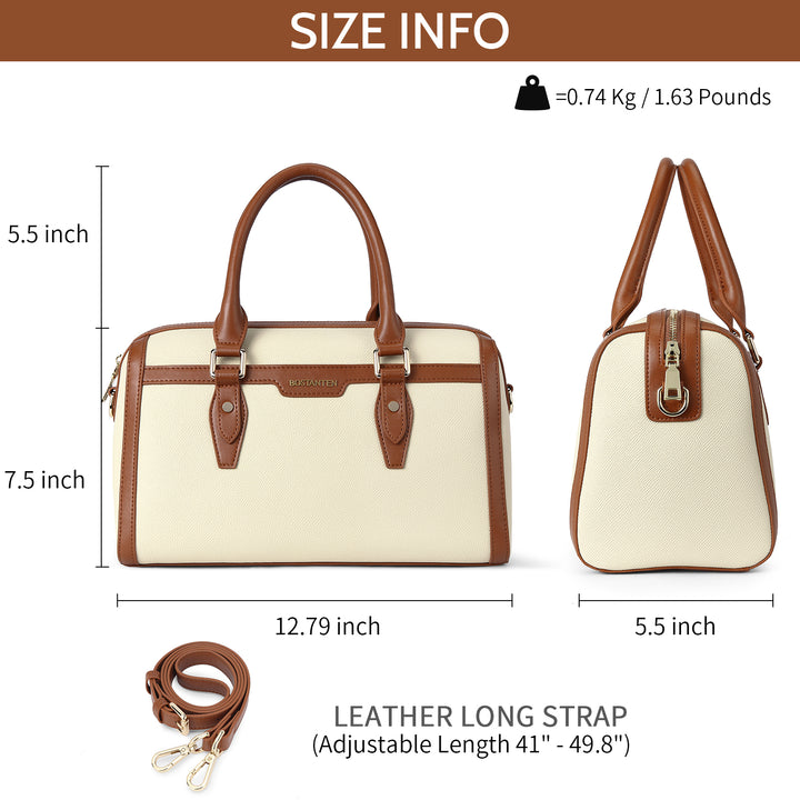 BOSTANTEN Womens Handbags Genuine Leather Designer Tote Bag Ladies Top Handle Bag Crossbody Satchel Purse - BOSTANTEN