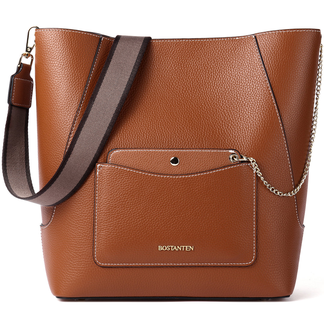 BOSTANTEN Women's Purses and Handbags Leather Designer Large Tote Purses Work Soft Crossbody Bucket Bags - BOSTANTEN