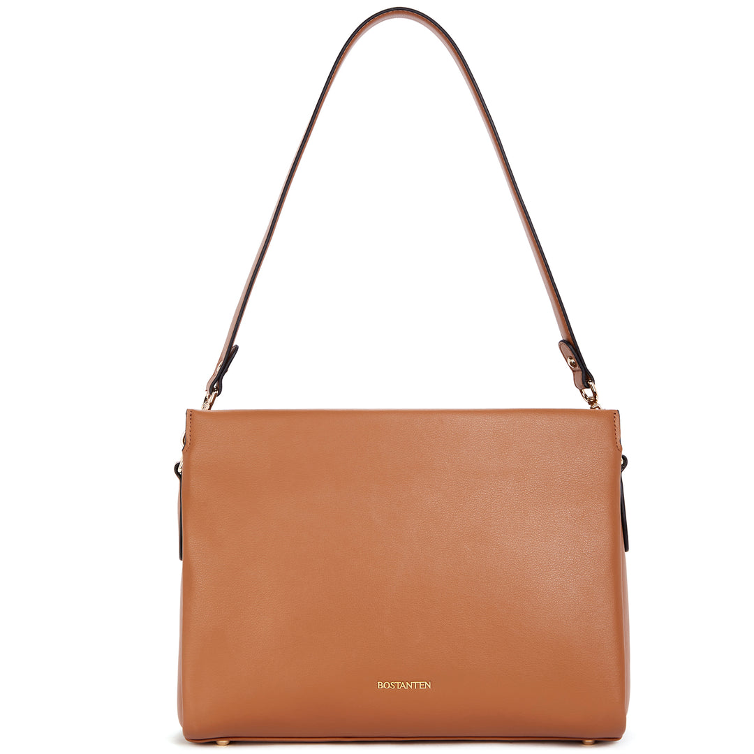 BOSTANTEN Women Leather Purses Handbags Designer Satchel Bag Shoulder Top Handle Tote Bags Triple Compartment - BOSTANTEN