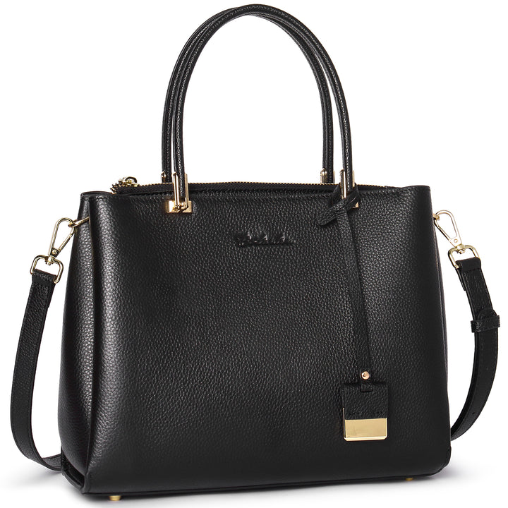BOSTANTEN Handbags for Women Genuine Leather Designer Satchel Purses Top Handle Shoulder Bag Triple Compartment - BOSTANTEN