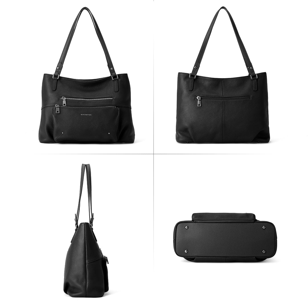 BOSTANTEN Women Handbag Leather Designer Satchel Pures Soft Hobo Bags Shoulder Top Handle Tote Work Bag - BOSTANTEN