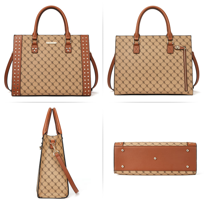 BOSTANTEN Women Leather Top Handle Work Tote Fashion Designer Handbag - BOSTANTEN