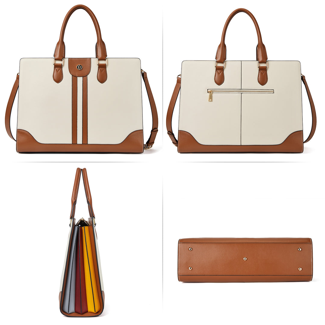 Stroud Vintage Leather Briefcase — Fashion Round - BOSTANTEN