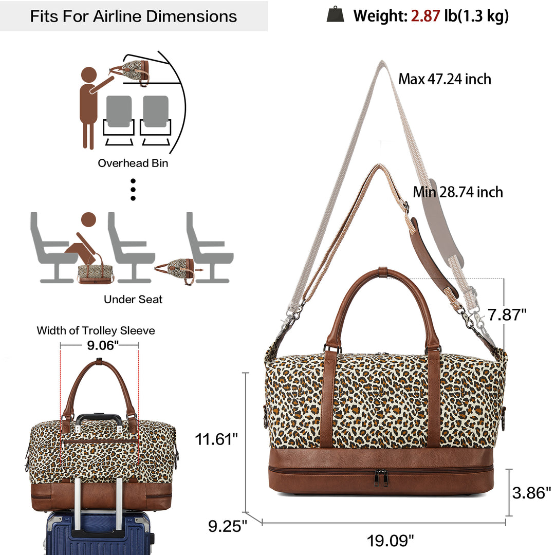 Zenobe Canvas Weekender Bag for Women