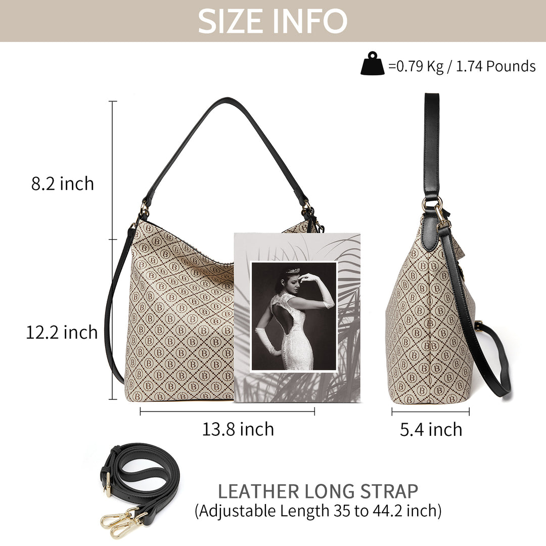 BOSTANTEN Hobo Bags for Women Genuine Leather Purses Designer Signature Handbags Ladies Tote Purses - BOSTANTEN