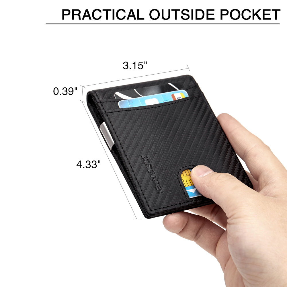 Rozenn Checkbook Wallet Men Bifold —— Slim - BOSTANTEN